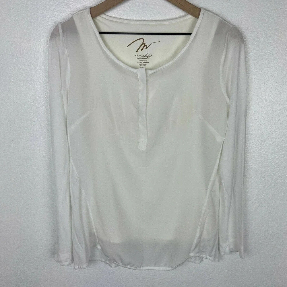 MiracleBody By MiracleSuit Sheer Long Sleeve Top and Control Top Tank Top Size S